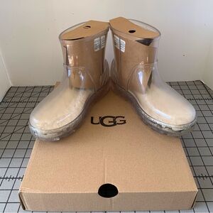 UGG Drizlita Rain Boots Womens Size 8  CLEAR Waterproof Rubber Shoes NEW